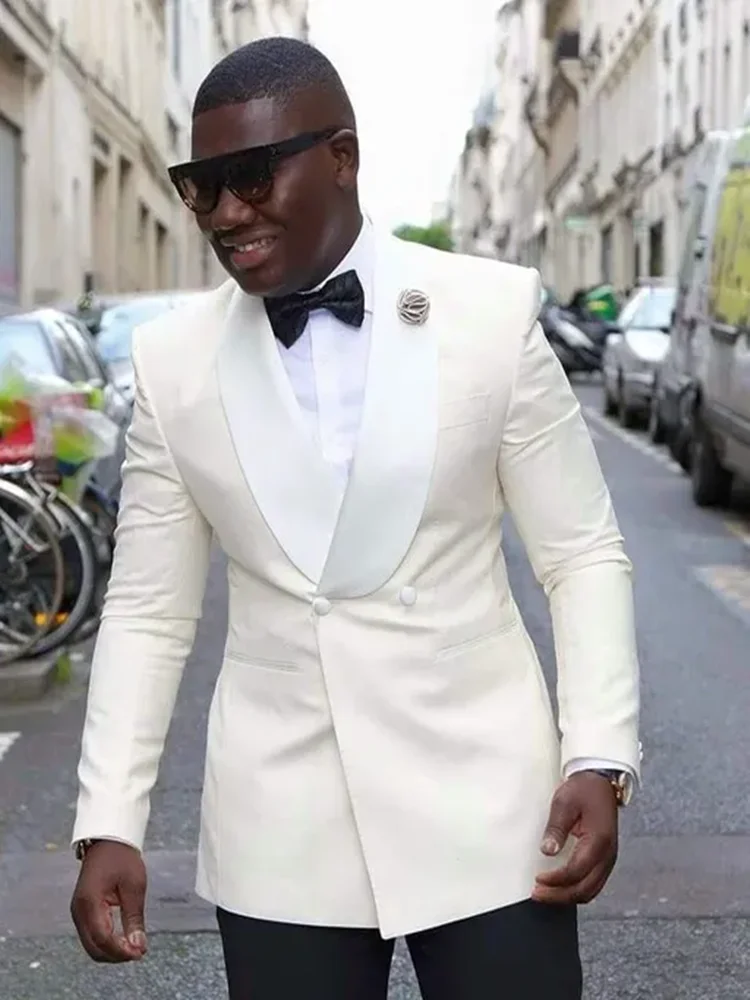 

Slim Fit White Suit Jacket for Men Wedding Blazer Groom Prom Male Fashion Coat
