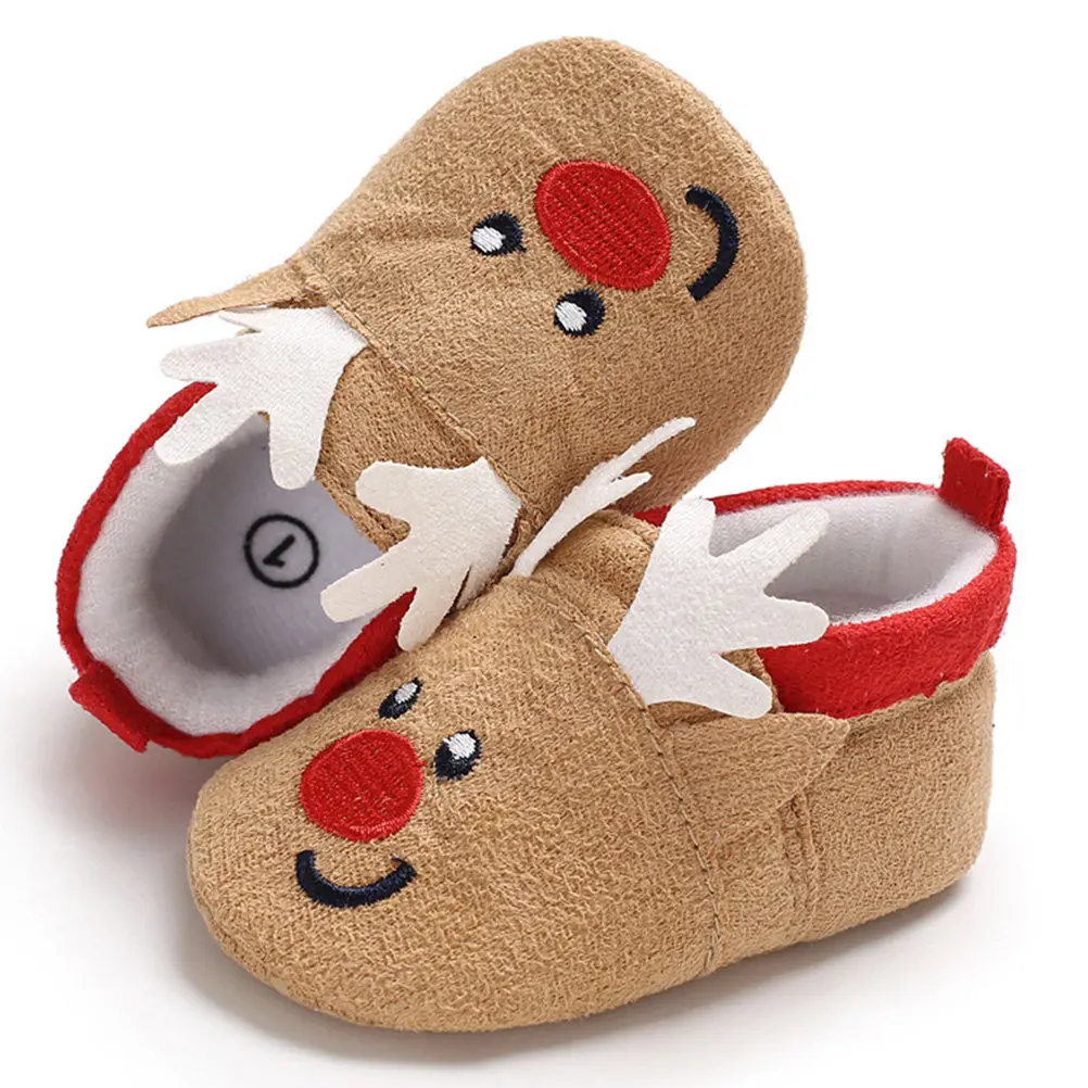 1Pair Toddler Winter Shoes Festive Color Match Outfit Freely Lightweight Safe Environmentally Friendly Cotton Material