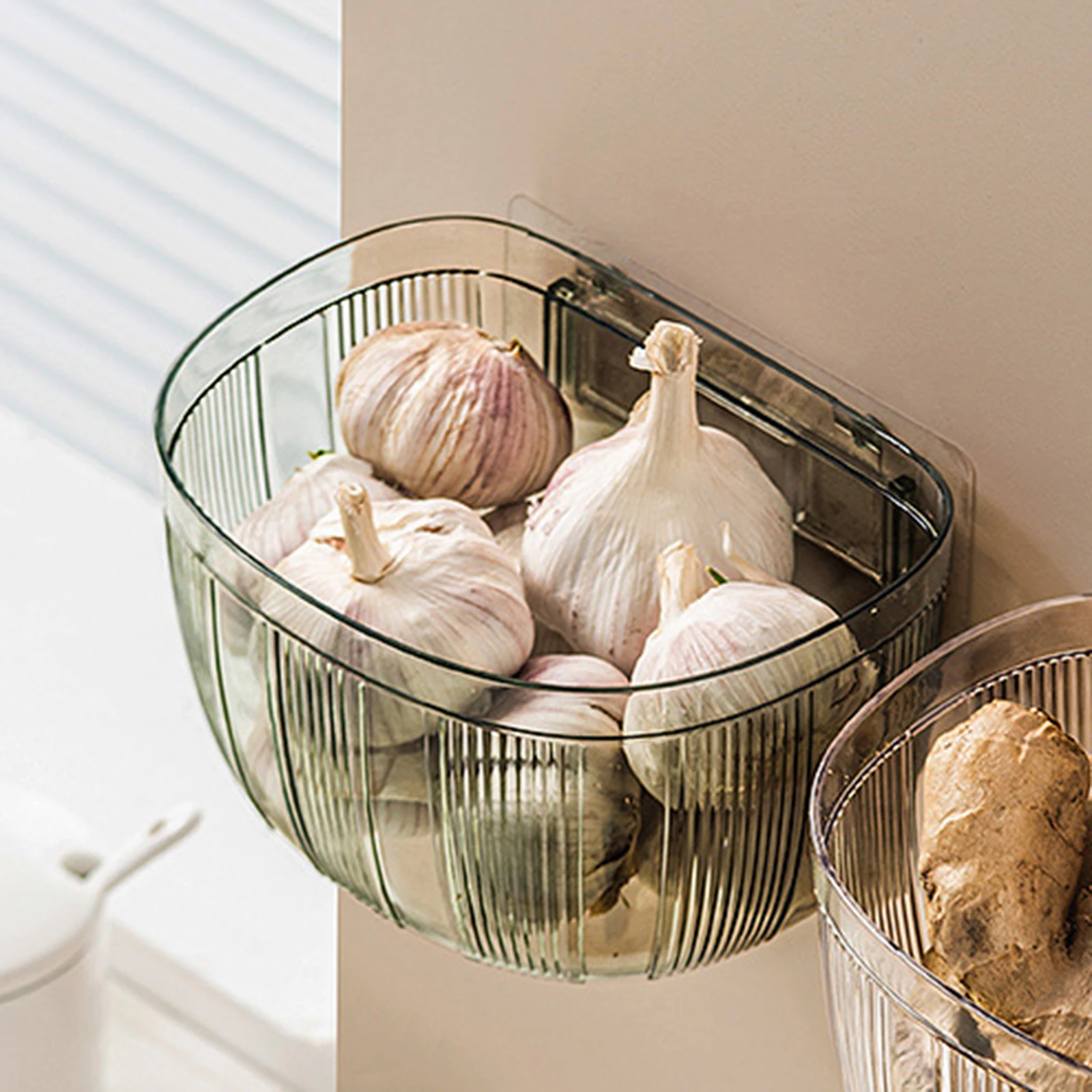 

Ginger and Garlic Storage Basket Garden Vegetable Organizing Baskets Organizer for Pantry Organization Wall Hanging