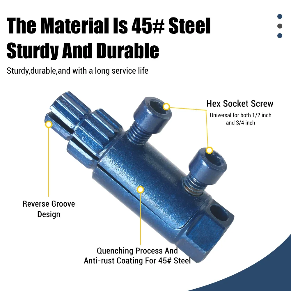 for 1/2-3/4-1 inch  Broken Pipe Thread Extractor DN15/20/25 Pipes Thread Removal Tool for Broken Threads in Faucets/Angle Valves