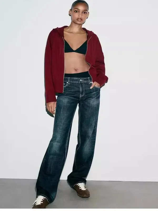 mat Comfortable Knitted Long Sve Hoodie Women's Faion New Arrival 2025 Autumn Season Polyester Fabric Zipper Closure