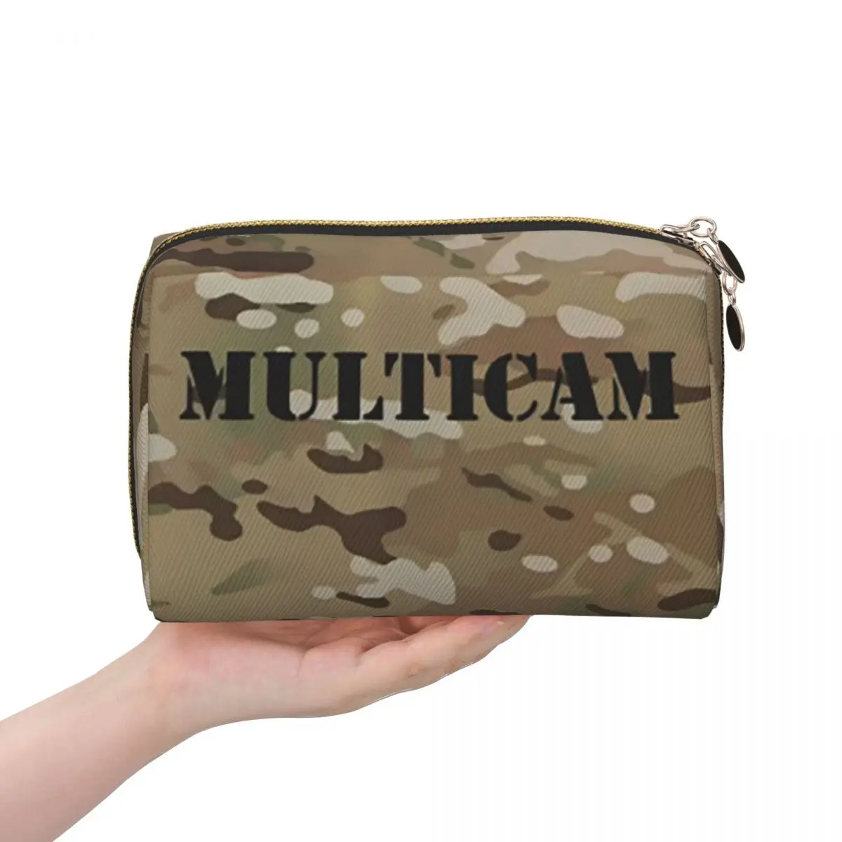 Multicam Military Trout Camo Women Cosmetic Bag Travel Makeup Organizer Pouch Toiletry Storage Dopp Kit Box