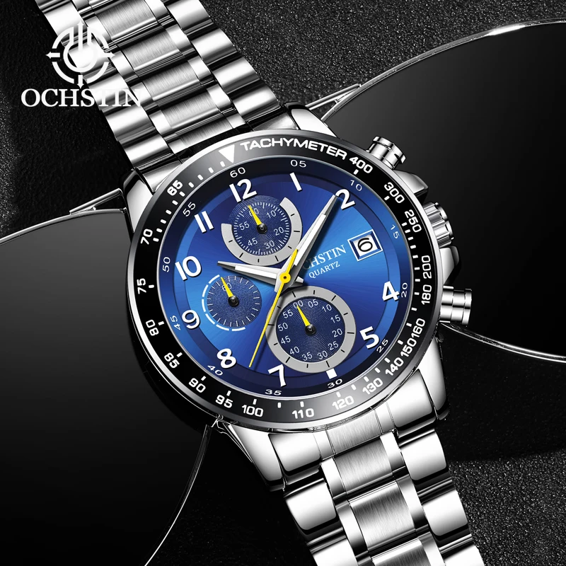 OCHSTIN2024 Pilot Series Personalized Trendy Style Multi functional Quartz Movement Waterproof Watch Men's Quartz Watch