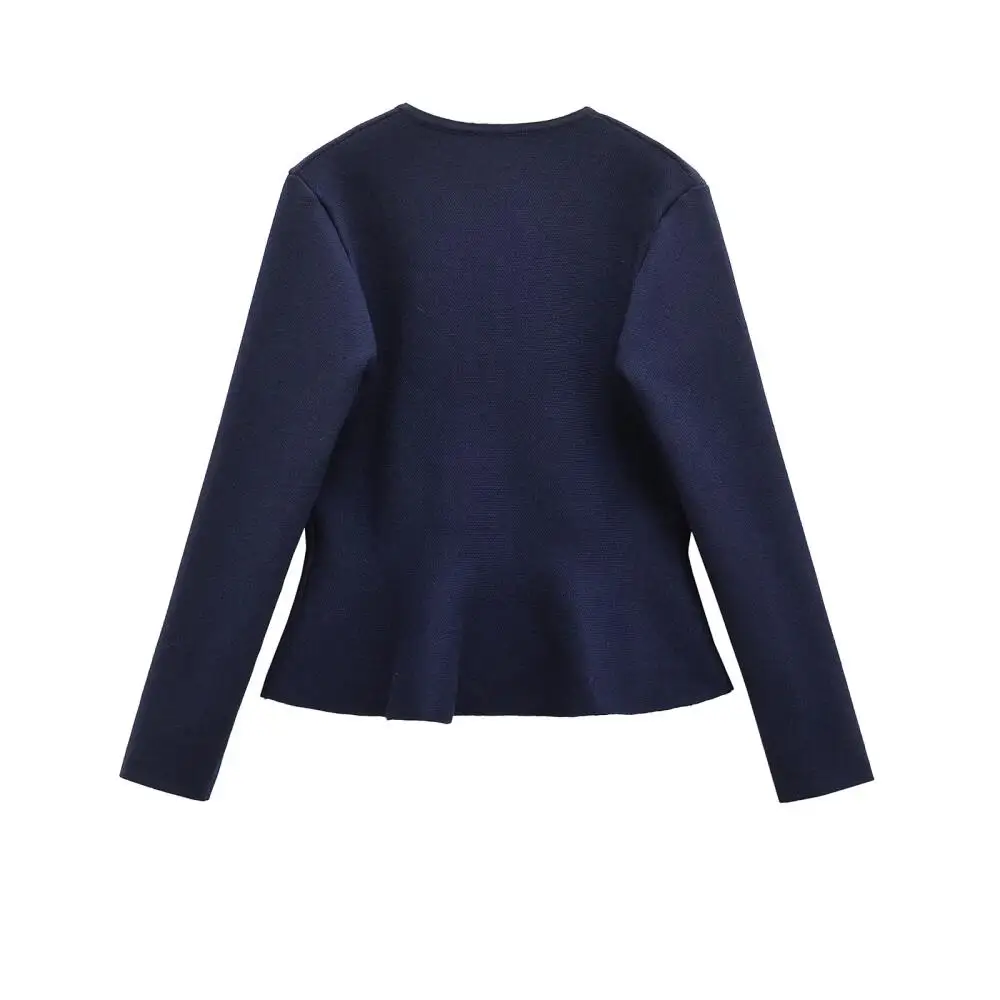 Women's Skirt Hem Button Cardigan - Casual Autumn Knit Sweater, Short Style Chic Female Top Outerwear
