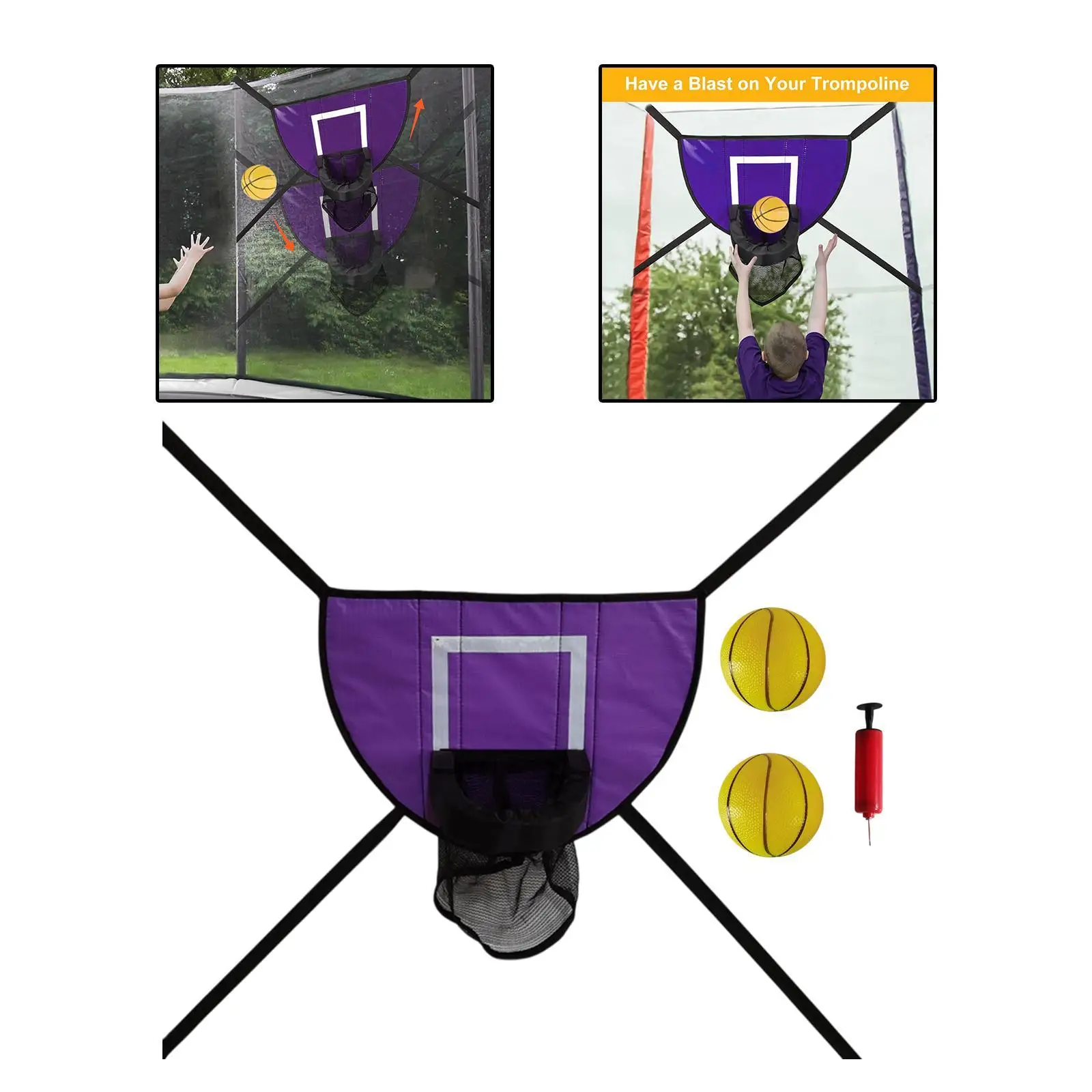 طوق كرة السلة للترامبولين اللوحة الخلفية ألعاب رياضية هدف كرة السلة العالمي سهل التركيب لطوق كرة السلة للأطفال