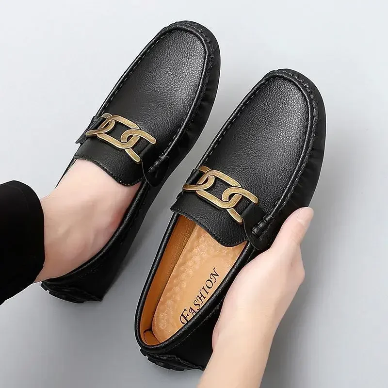 

Men's Shoes Men's Shoes Summer Breathable Moccasins Men's Genuine Leather Soft Bottom Slip-on Lazy