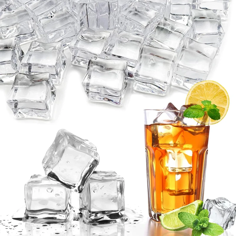 Clear Acrylic Crystal Cubes Reusable Fake ice cubes party gifts, wedding decorations, photographic props and food displays Decor