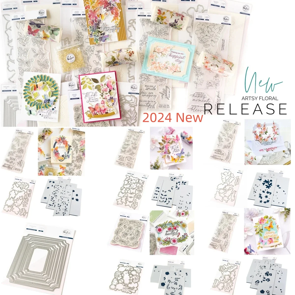 

Artsy Floral Butterflies Clear Stamps Metal Cutting Dies Stencil DIY Scrapbooking Card Paper Cards Handmade Template Decoration