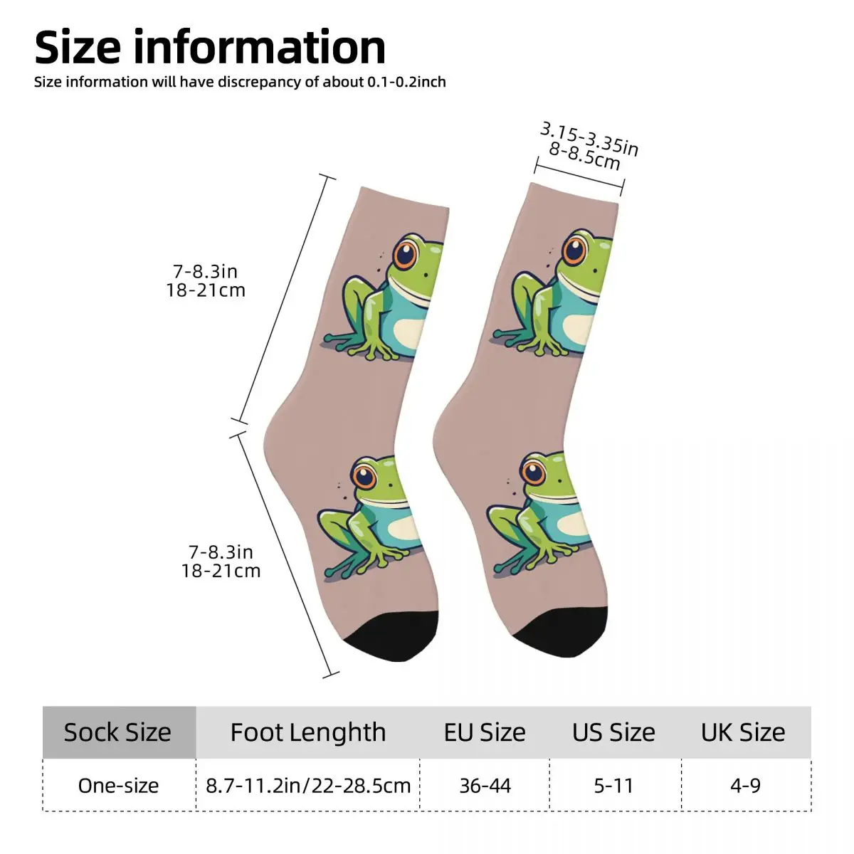 Frog Unisex Winter Socks Running Happy Socks Street Style Crazy Sock