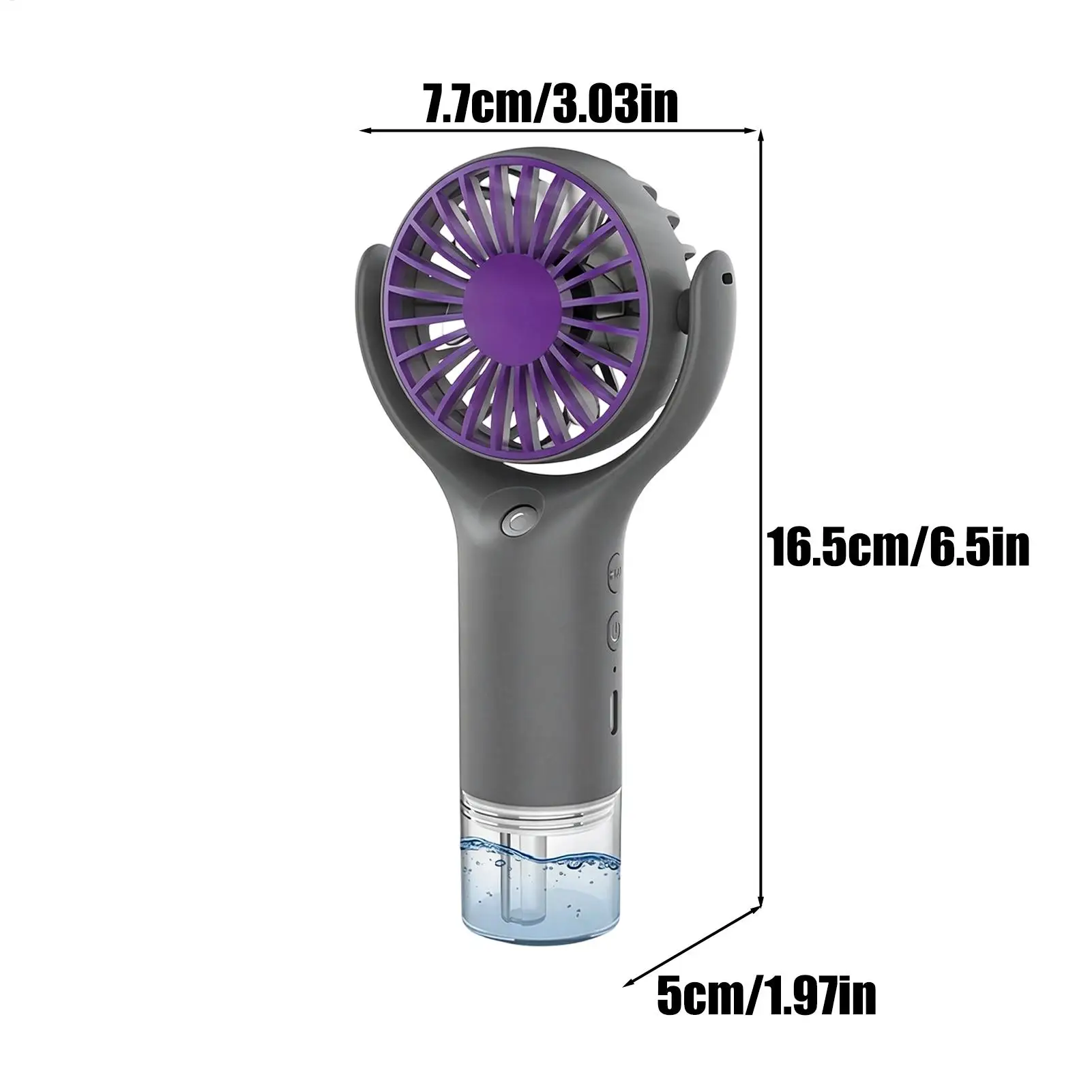 Portable Water Mist Fan Mini Handheld Fan USB Charging 3 Speeds Hanging Neck Spray Fans Portable Personal Hand Held Small Fan - view 6