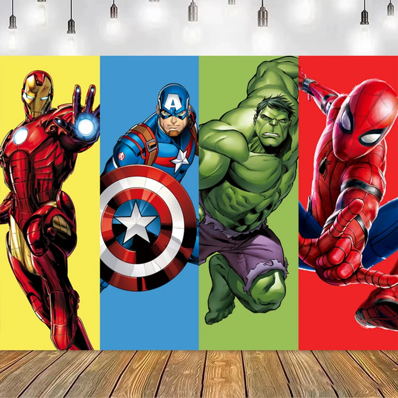 Disney Spiderman Theme Birthday Party Background Cloth Children\'s Party Decoration Supplies Layout Background Curtain Background