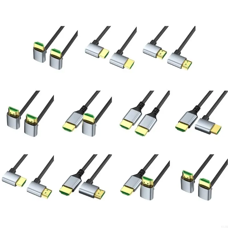 2.1 Version 8K 60 Hz Videokabel mit 90 -Grad -Ellbogen optional für Projektor, Bildschirm, -Aluminiumschale für Zeiten
