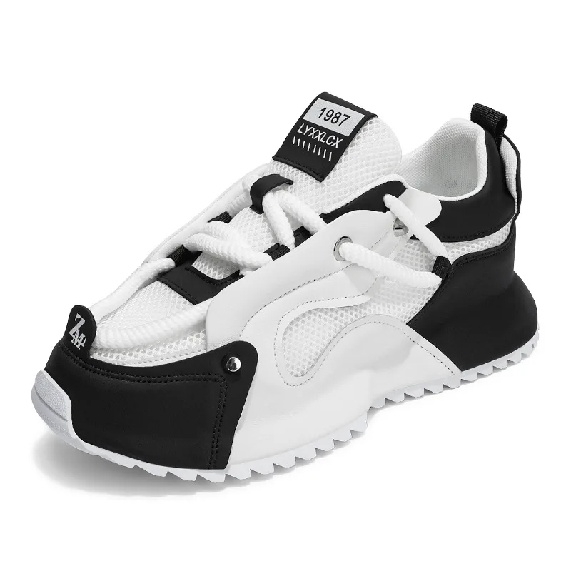 New spring male breathable sport sneakers mens top cushioned running shoes man outdoor casual platform sneaker elevator trainer