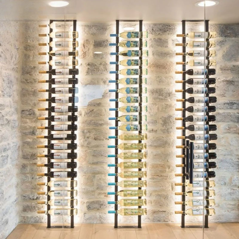 Household LED Wall Wine Cellar Shelf Decorative Wine Rack Floor Standing Display Modern Floating Wine Rack Wall Type
