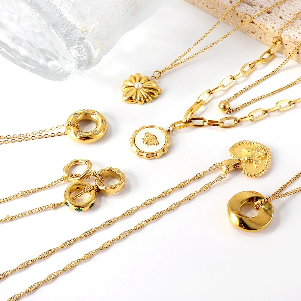 LUXUKISSKIDS Hamam Chunky Necklace Luxury Trendy Eyes Pendant Hamas Hand Charms Heart Rhinestone Collars Aesthetic Y2k Choker