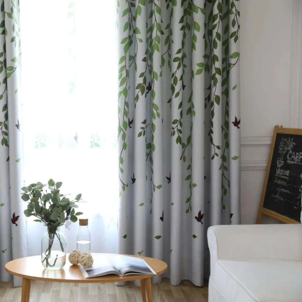 Pastoral Style Print Blackout Curtains Sunscreen Curtains for Living Room Bedroom Children's Room Blackout Curtains Custom
