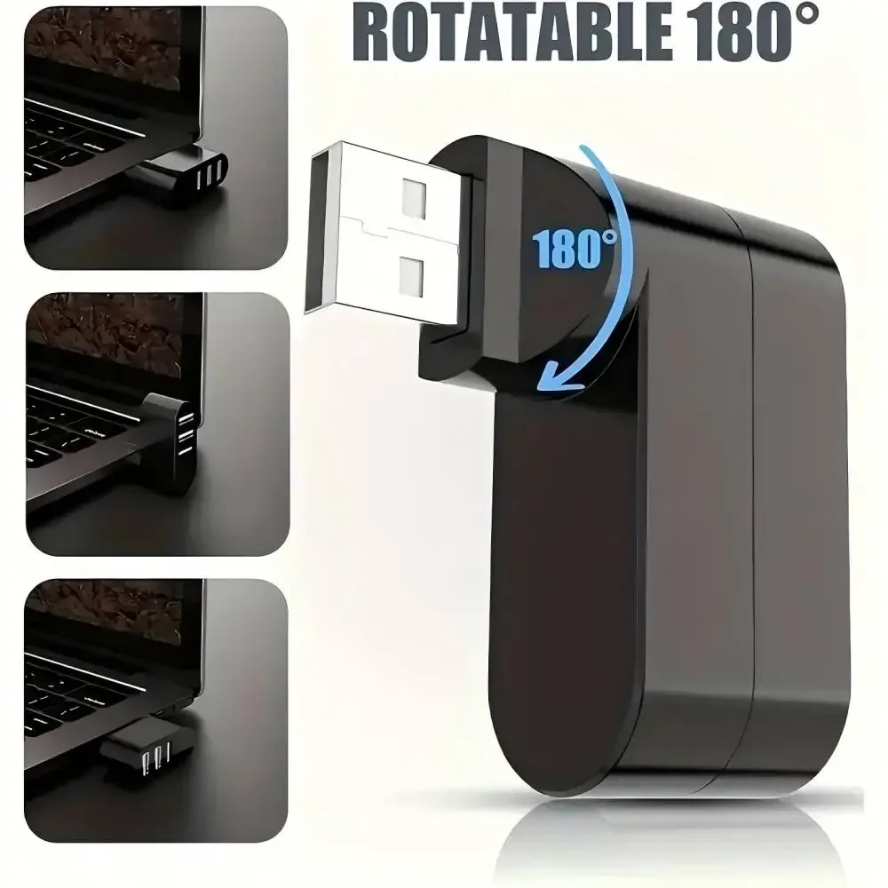 KEBIDUMEI USB Hub SD TF Card Reader 4 Ports USB 2.0 Hub 180 Rotate USB Plug USB Splitter OTG Adapter for Laptop Macbook U Disk