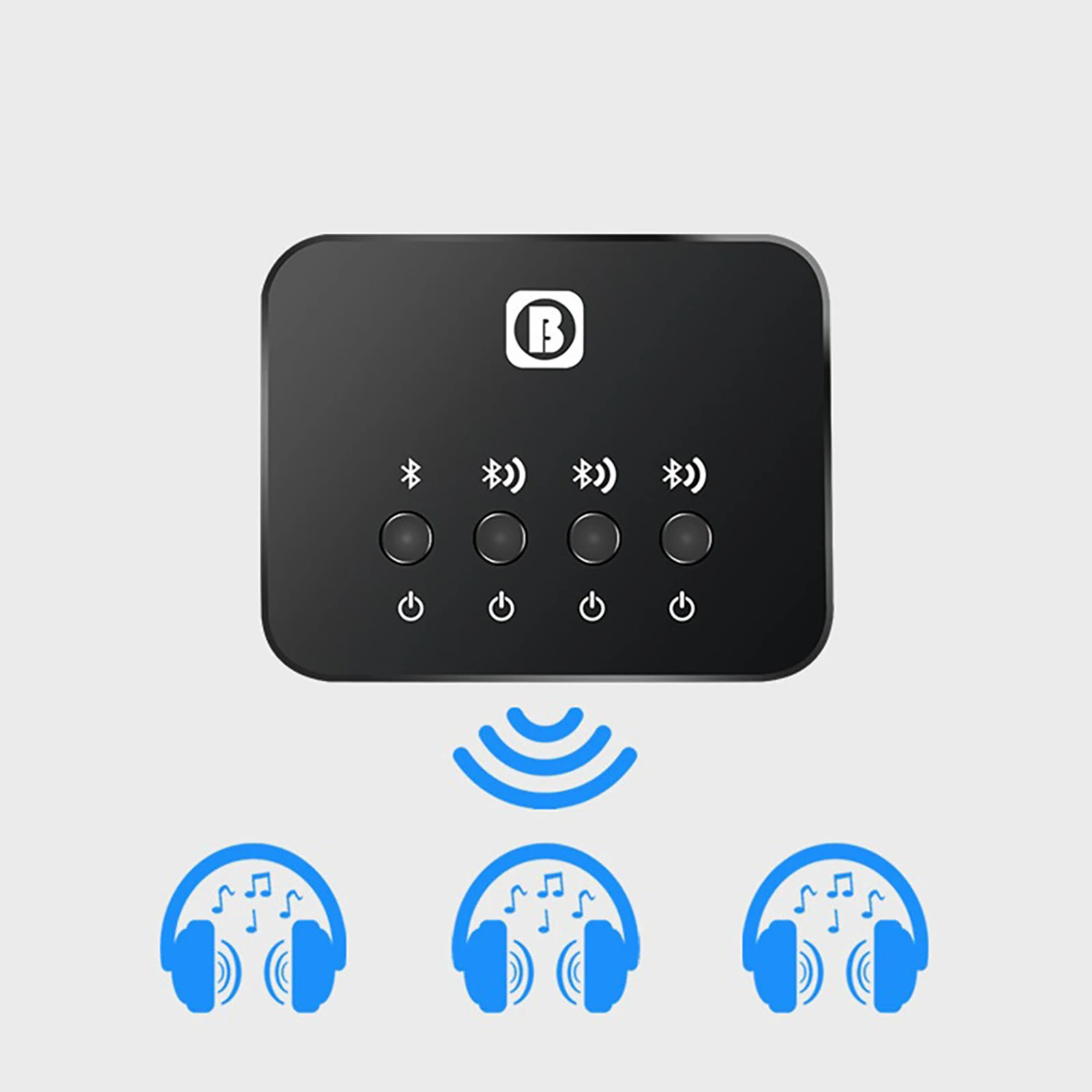Imagem -06 - sem Fio Stereo Audio Sharing Switcher Adaptador Transmissor Alto-falante Fone de Ouvido Acessórios de tv Bluetooth 4.0 em 1