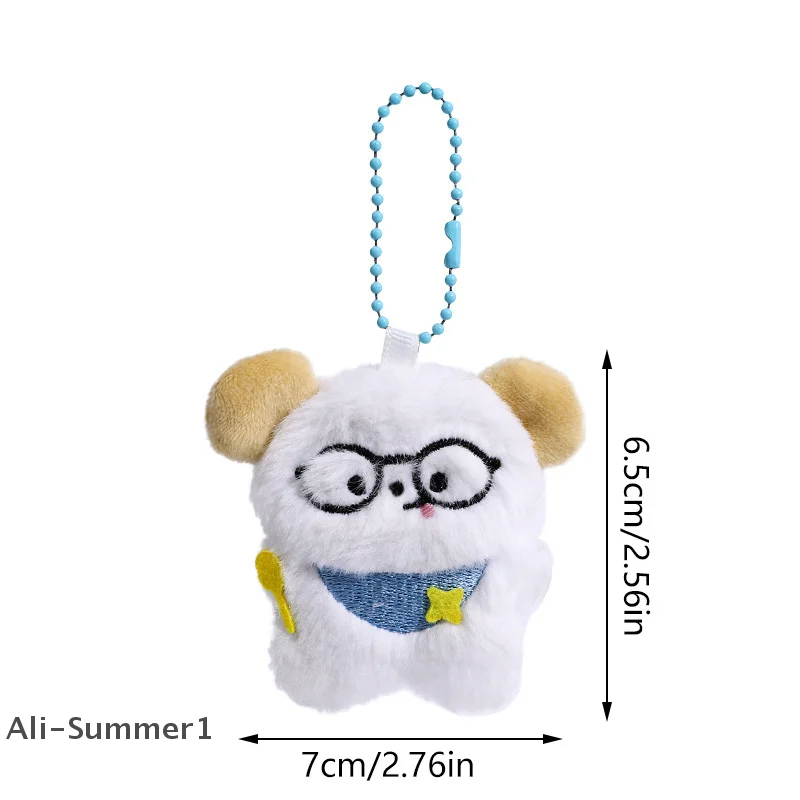 【E】Cute Cat Plush Toy Keychain Cartoon Headphones Cat Soft Stuffed Doll Pendant Car Key Ring Backpack Bag Decor Kid Gift