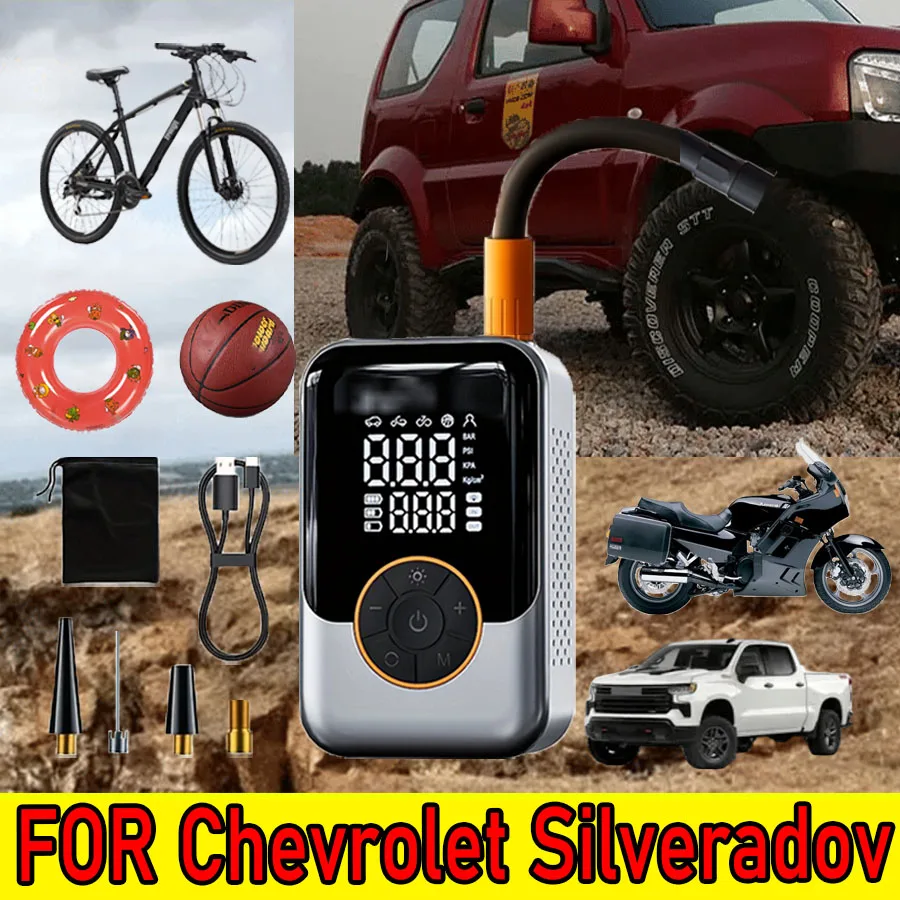 

FOR Chevrolet Silveradov Portable Air Compressor Quick Charging Car Tire Wireless Air Pump Intelligent Electric Tire Inflator
