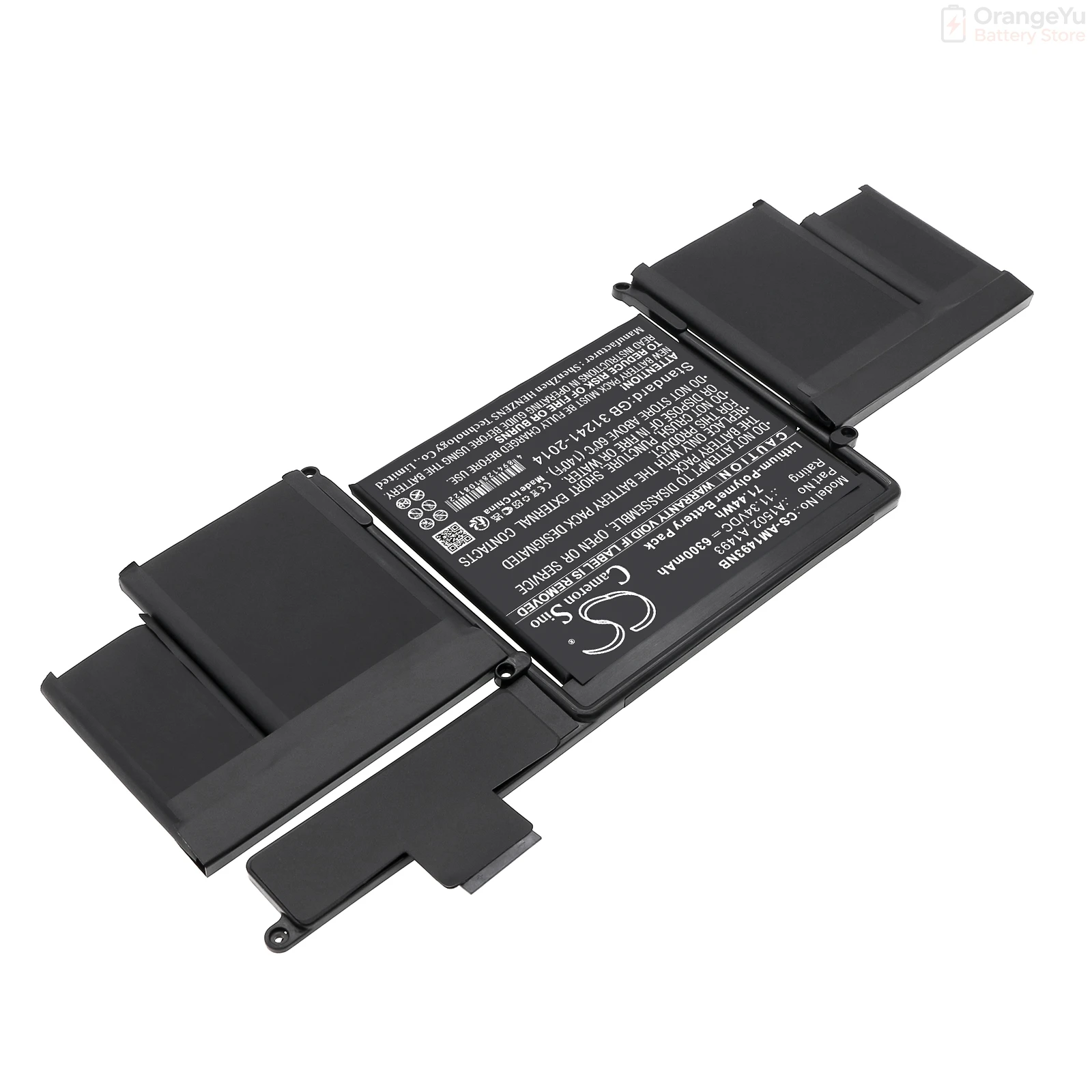 Replacement 11.34V 6300mAh Laptop Battery for Apple A1493 A1502 Macbook Pro 13