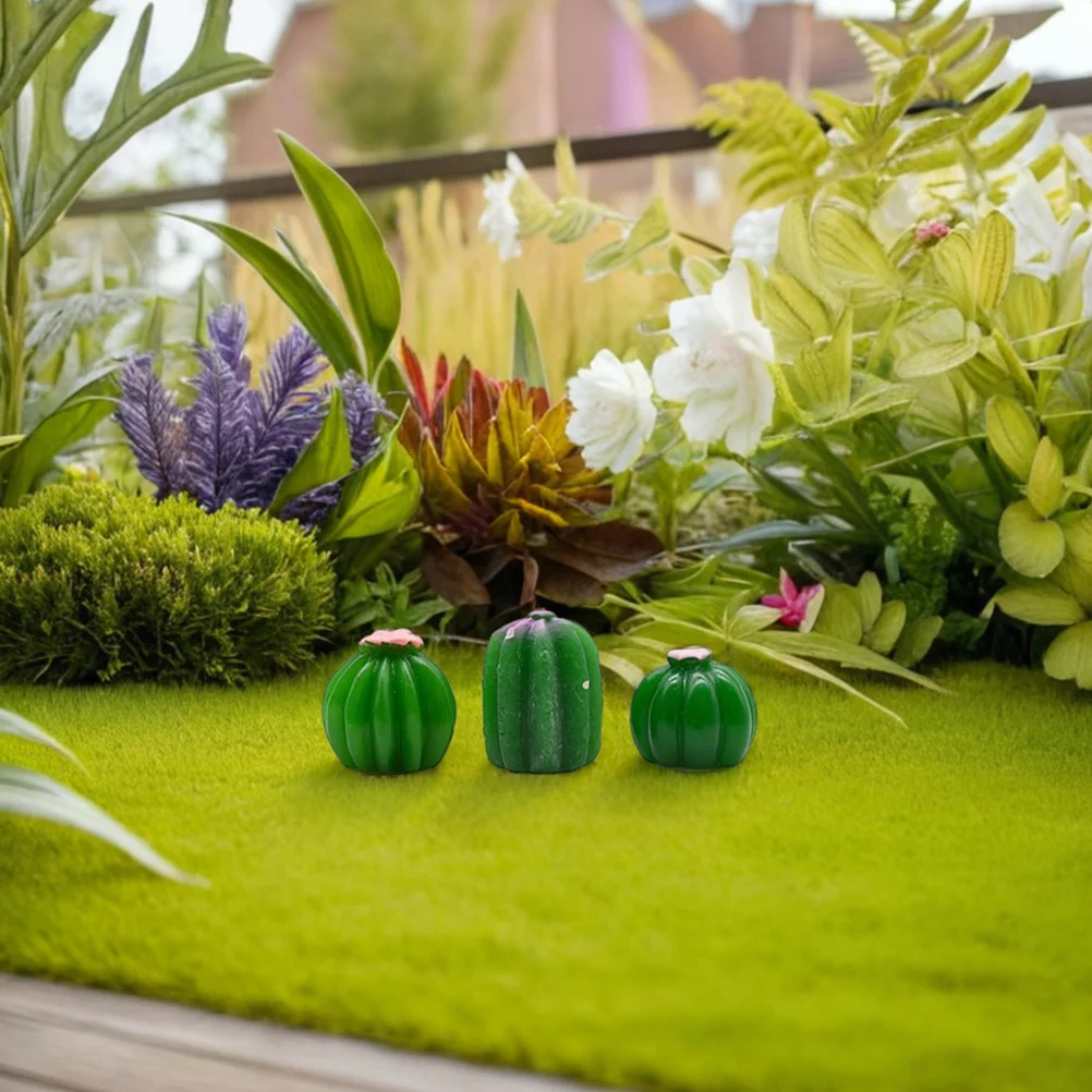 

24Pcs Mini Cactus Decor: Resin Artificial Succulents 12 Styles Small Green Plants for Cake Topper Dollhouse Garden Party