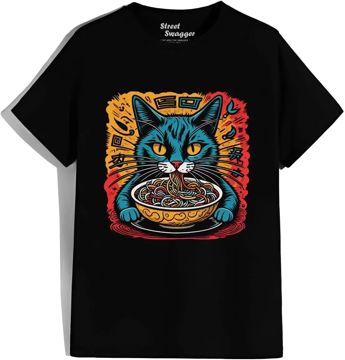 Pawsome Noodle Delight Meow Cat Ramen Noodle Japanese T Shirt Tees High Quality 100%Cotton Short Sleeve