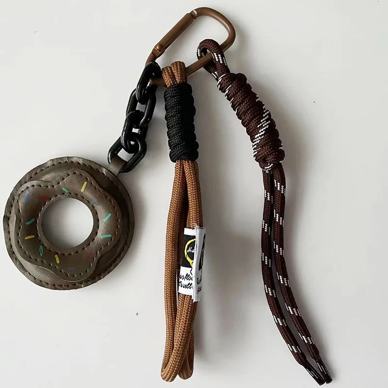 

Car Hanging Accessories Braided Pu Leather Keyring Braided Rope Pendant Fashion Bread Key Holder For Gift For Women Bag