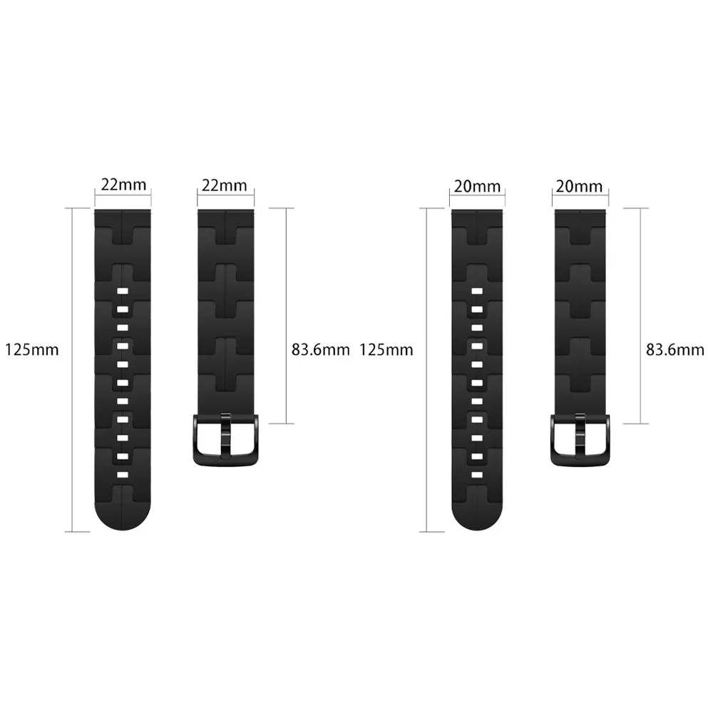 Sports Silicone 20mm 22mm Watch Strap For HAYLOU Watch RS5 Band Watch 2 Pro R8 S8 GST RT3 LS02 For Haylou RS4 Plus Bracelet Belt