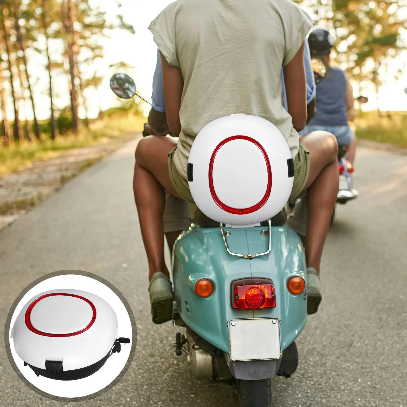 

Universal Motorcycle Tail Box Trunk with Soft Backrest High Strength Material for Rain Sun Protection Long Ride Comfort Storage