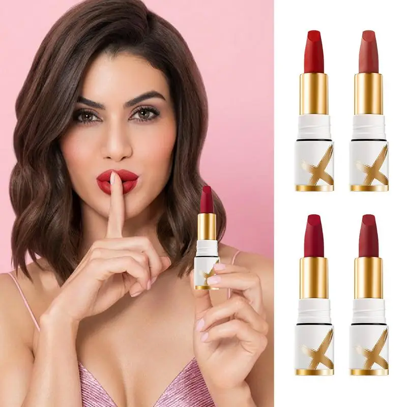 Velvet Lipstick Matte Longwear Lip Stick Stain in Long-lasting Highly Pigmented Color No-Budge Non-stick Cup Not Fade Waterproof