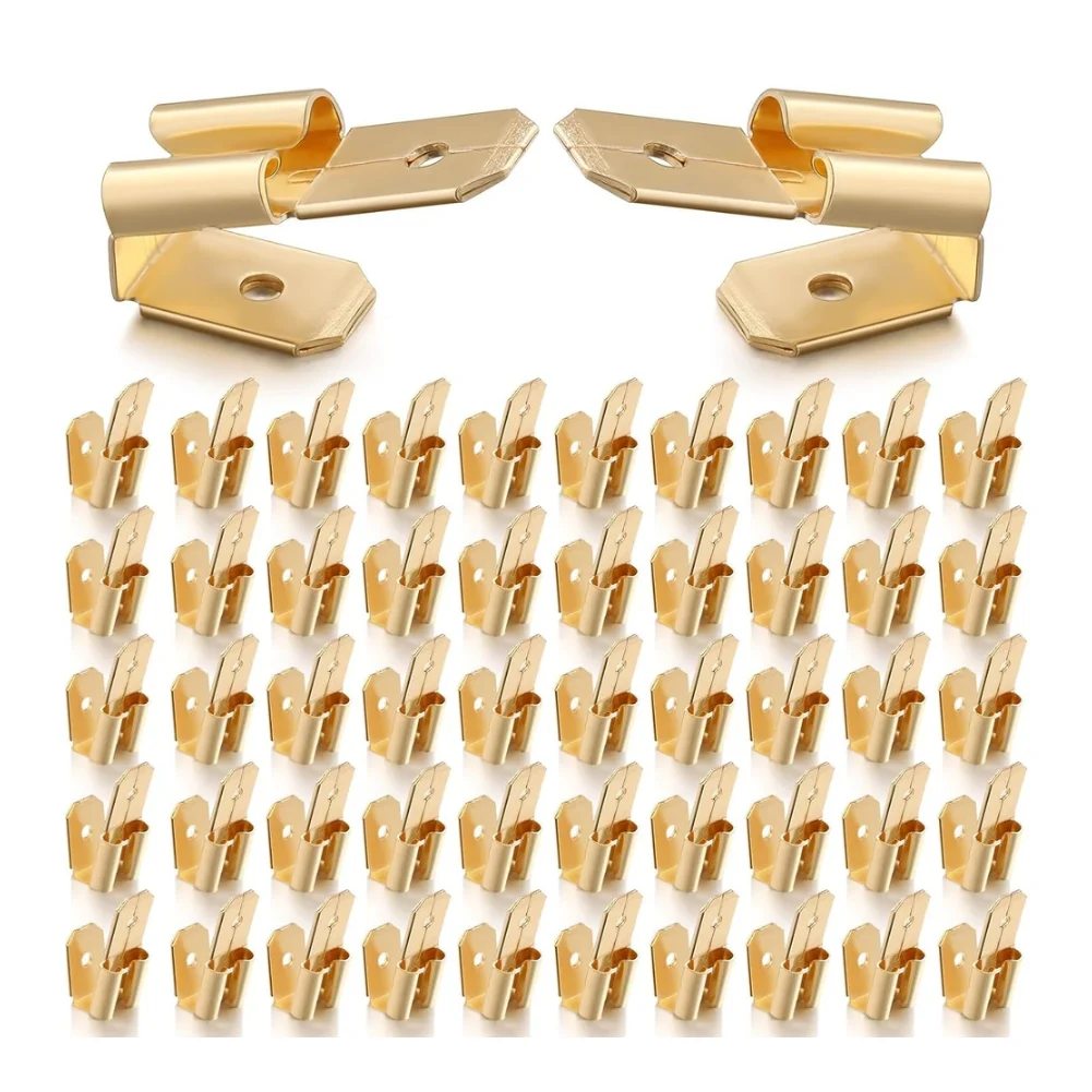 Crimpable Dual for spade Quick Disconnect Terminals for Standard Electrical Applications Requiring Frequent Connection Changes