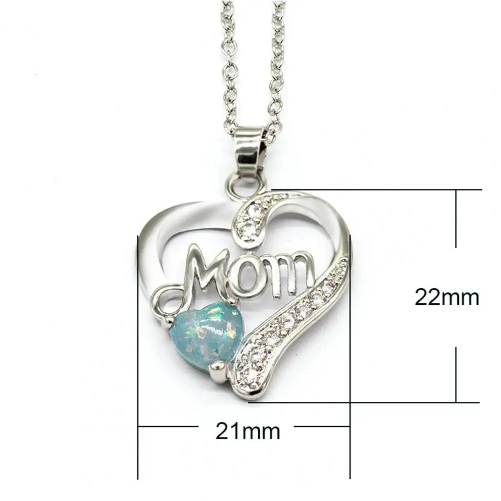 High-quality Necklace Elegant Cubic Zirconia Heart Necklace for Mom Mother's Day Gift Durable Attractive Jewelry for Women