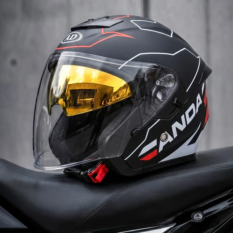 Factory Wholesale New Condition Abs Open Face Motorcycle Helmet with Dual Visor for Outdoor Sports Safety or Face Masks