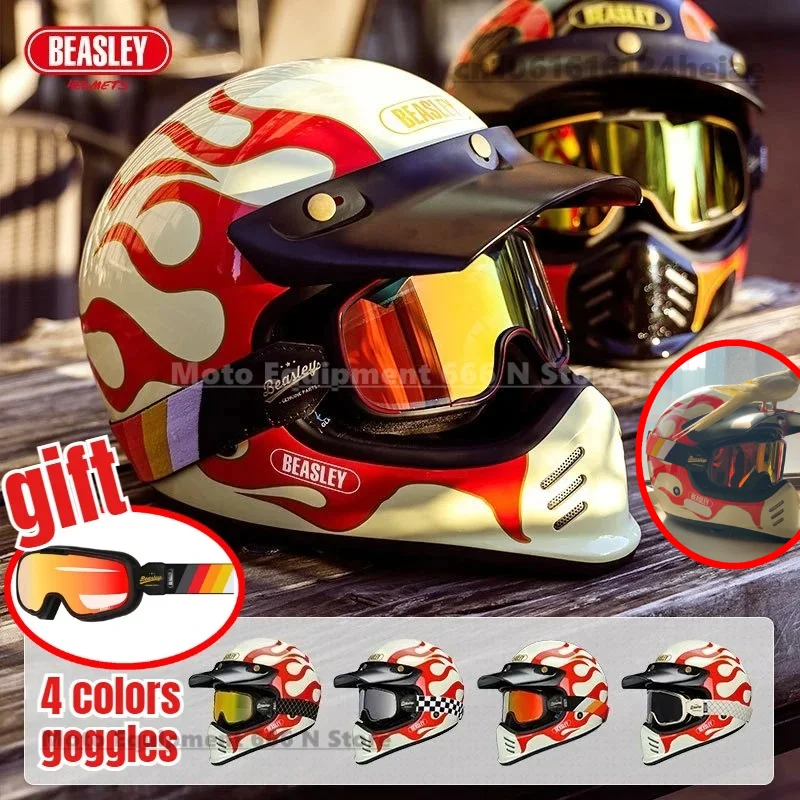 

Мотоциклетный анфас Beasley, шлем Capacete Jet, винтажный мотоциклетный всесезонный шлем, одобренный DOT ECE