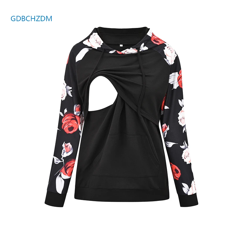 

Supplies for Pregnant Women Pregnancy Maternity Clothes Nursing Warm Long-sleeve Drawstring Sweatshirt