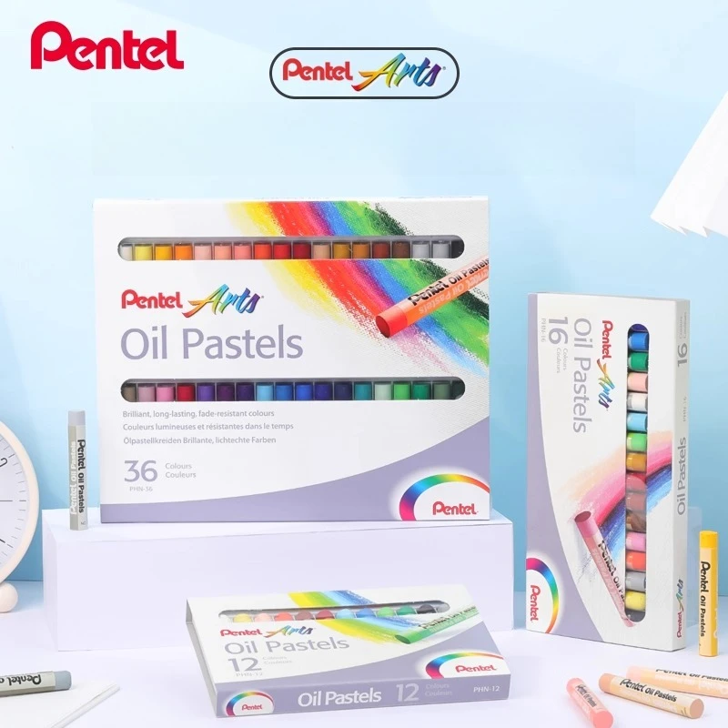 Pentel Arts Oil Pastel Set PHN6/12/25/50 Acid-free pastels are resistant to the effects of humidity for longer lasting drawings