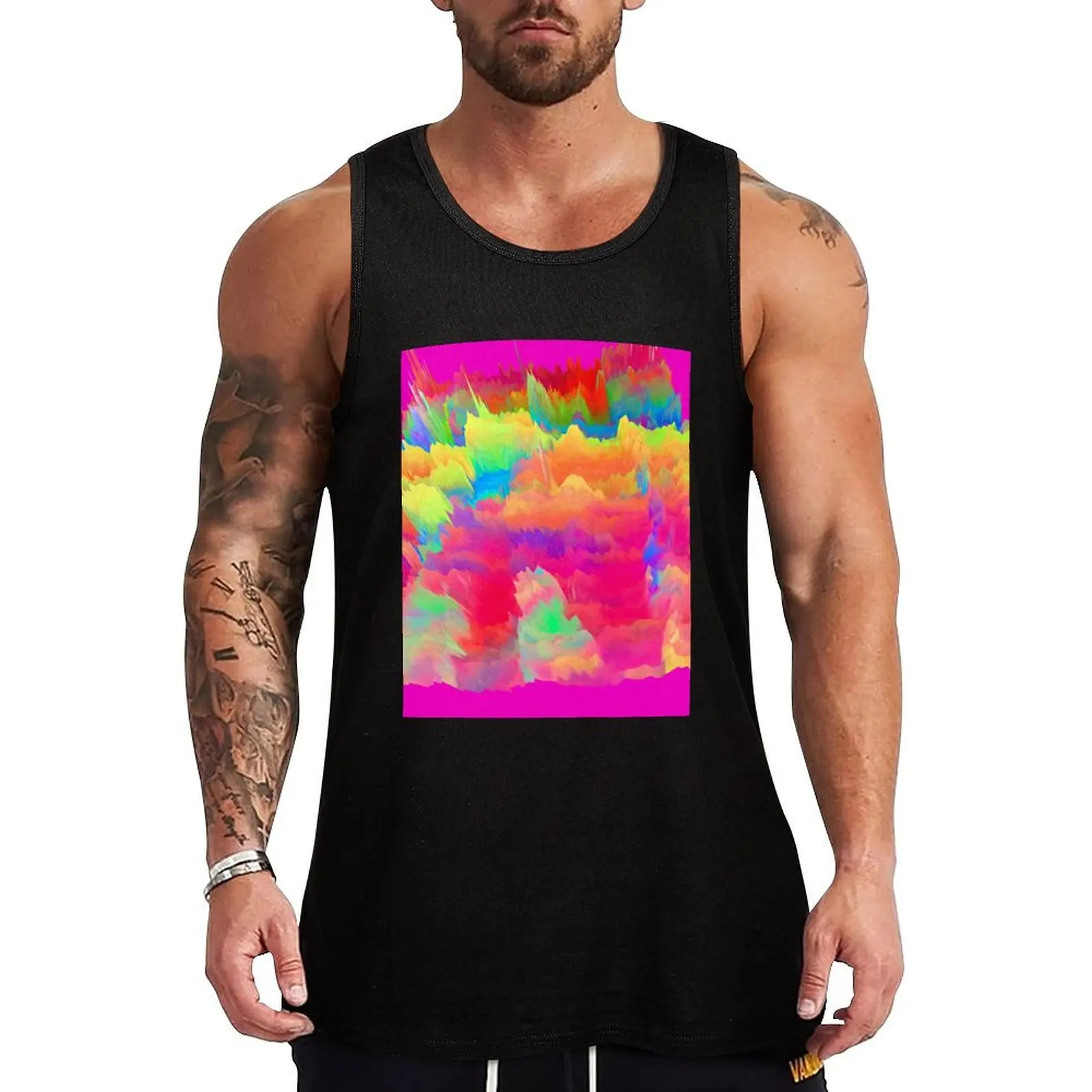 Colour explosion Tank Top Men's clothing sleeveless tshirts for men