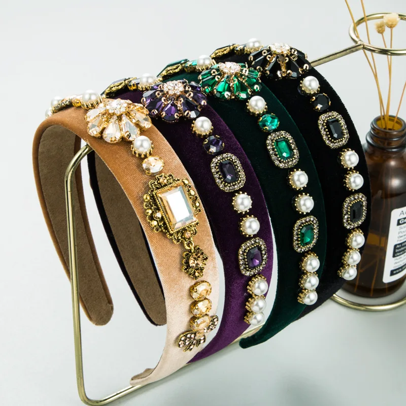 

Heming headband ins style fashion shiny crystal baroque headband high-end temperament hair accessories wholesale