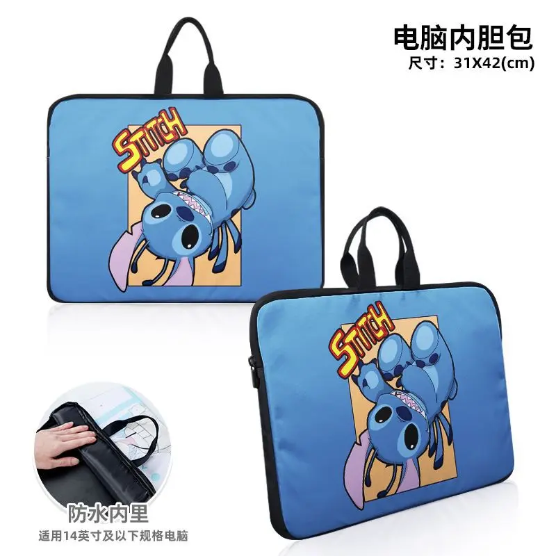 Disney Lilo & Stitch Kawaii Cartoon Stitch Printed Computer Bag Dirt Tolerance Portable Waterproof Computer Inner Bag Charm Gift