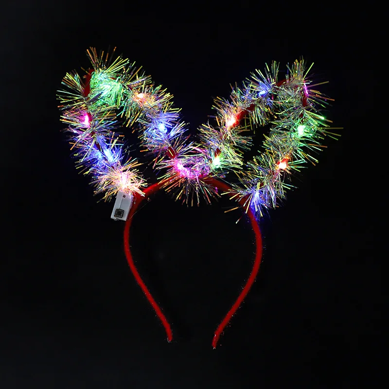 Long Bunny Ears Hairbands Hair Accessories Led Light Up Flashing Hair Bands Hair Bands Fluffy Glitter Easter Headpieces 2024