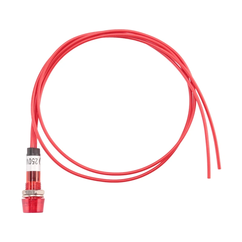 Neon Indicator Pilot Signal Lamp Red Light AC 250V w2 Wires