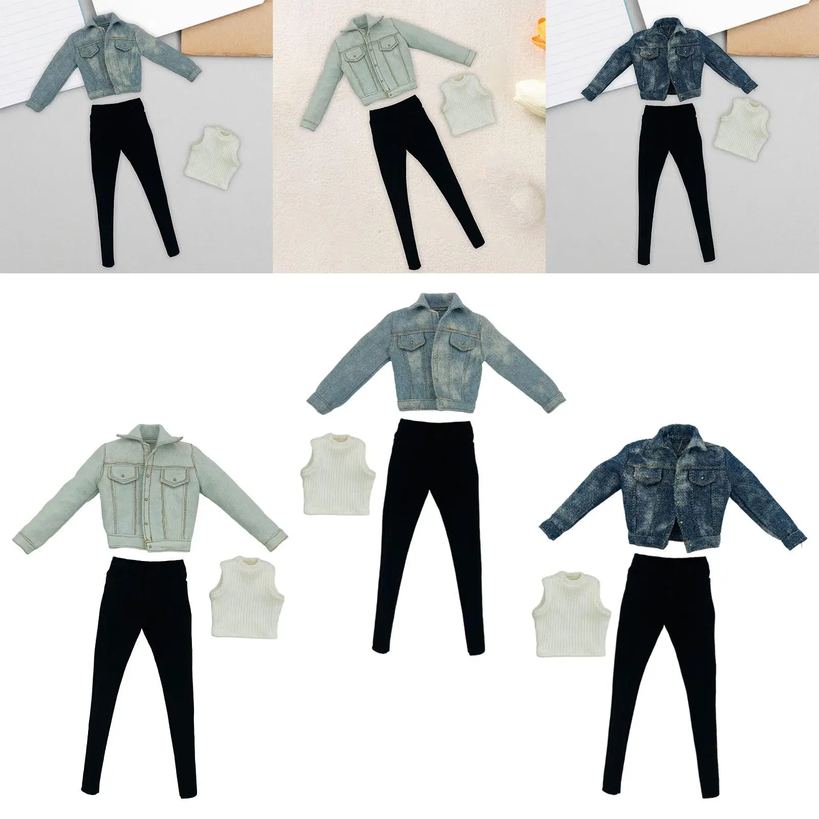 

1:6 Female Jean Jacket Long Sleeve Jacket for 12inch BJD Doll Figure