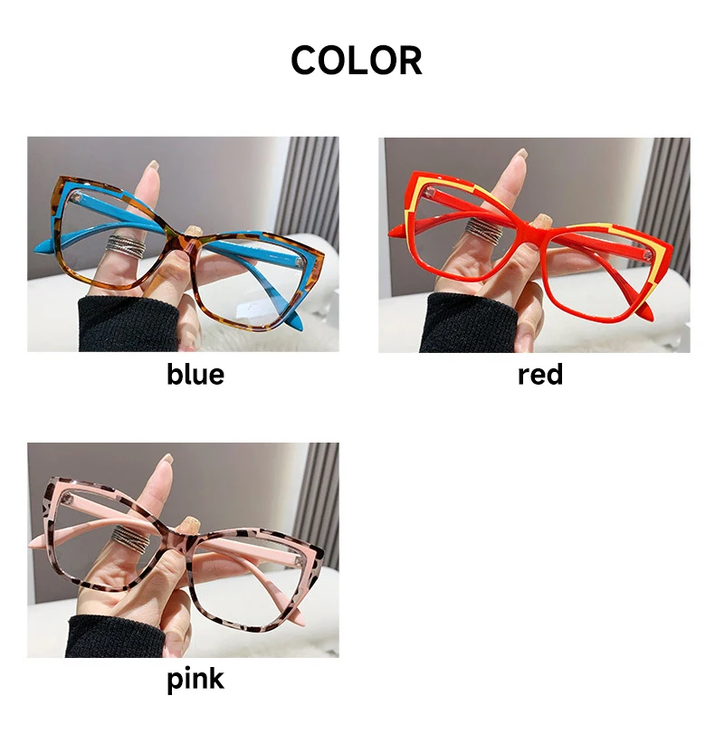 Modische Anti-Blaulicht-Lesebrille für Damen, Katzenaugen-Design, Blaulichtfilter, Gleitsichtbrille – Detail 5