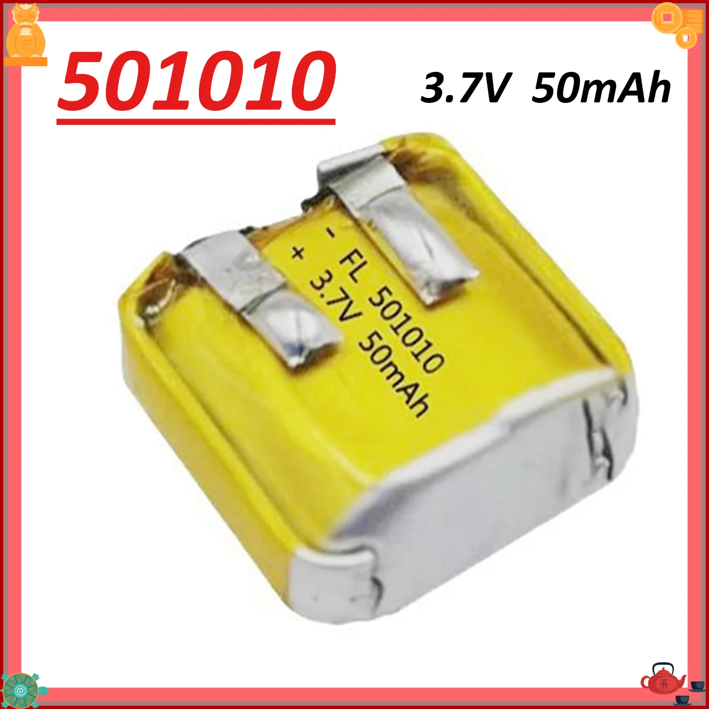 1-10pcs 501010 3.7V 50mAh  Lipo Rechargeable Polymer Lithium Batteries Bluetooth Batteries for Headset LED Lights Mp3/mp4