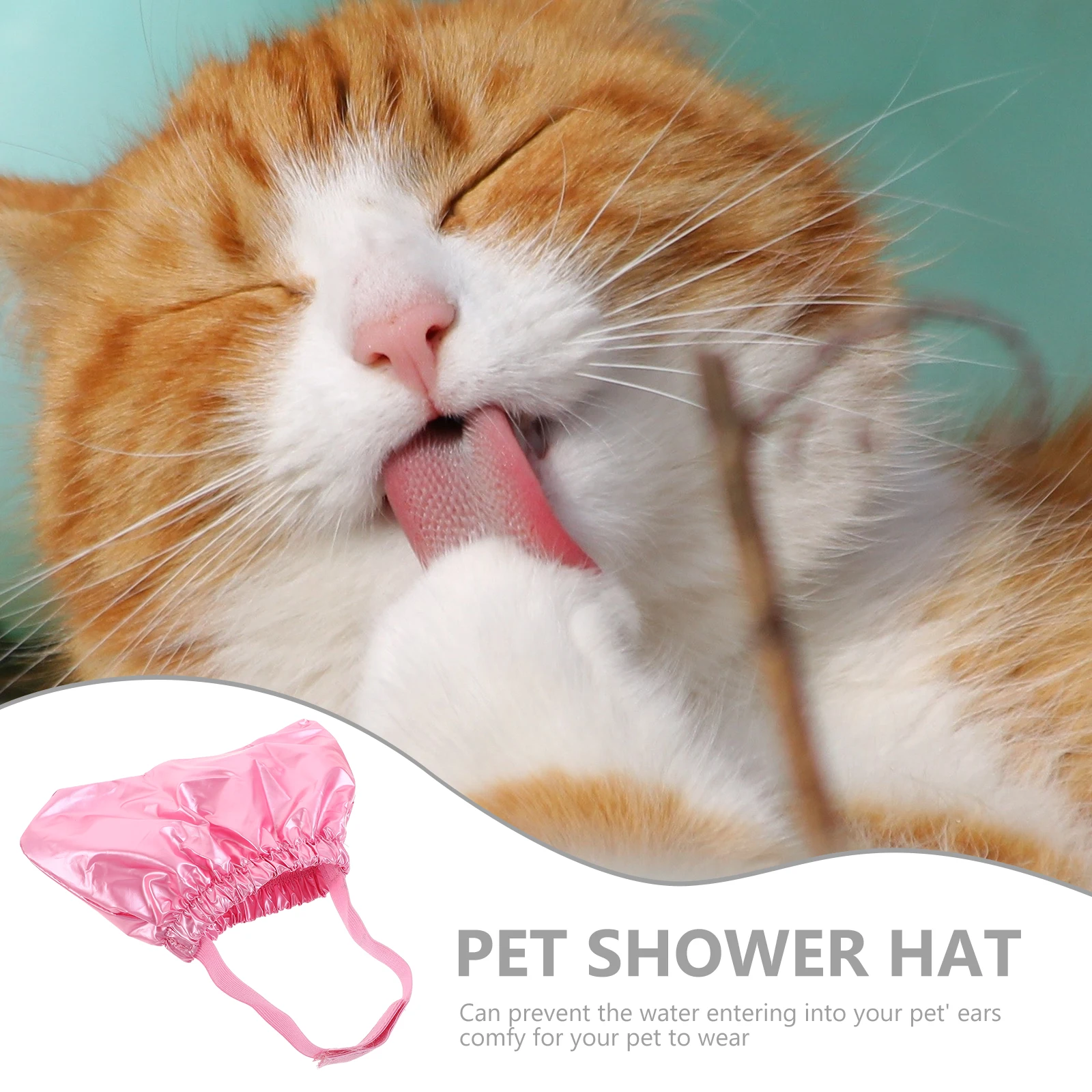 

Pet Shower Cap Waterproof Polyester Dog Cat Bath Hat Reusable No Odor Flexible Easy Shower Grooming Supplies