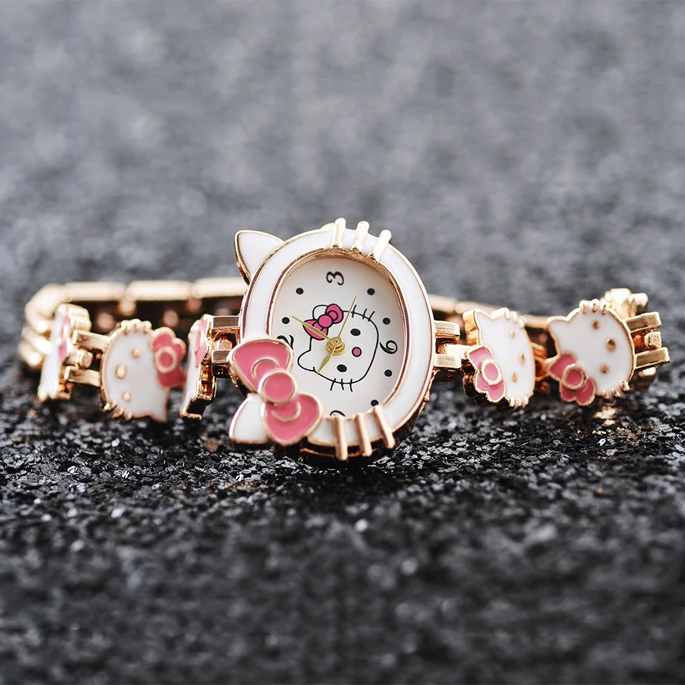 Cartoon Electronic Quartz Watches Hello Kitty Casual Women Student Girls Kids Watch Waterproof Fashion WristWatch Children Gifts