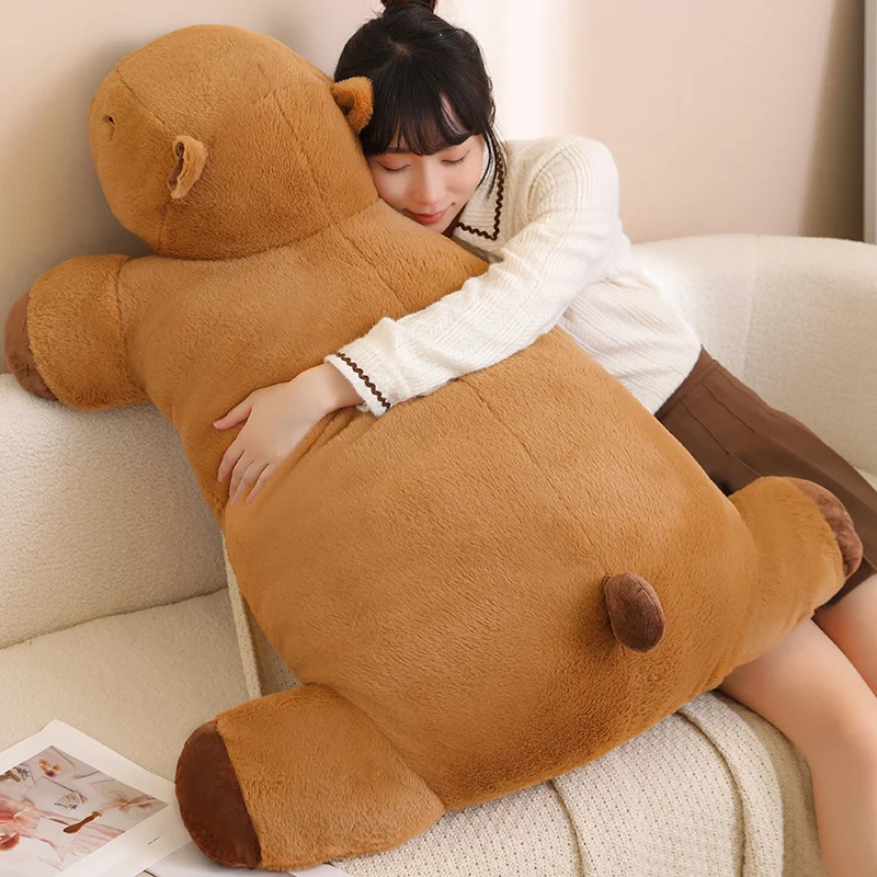 60/100cm Lovely Capybara Plush Toys Stuffed Doll Floor Mat Pillow Cushion Forest Animals Plush Toys for Friend Gift