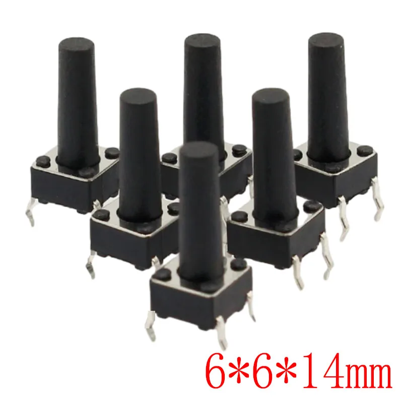 50pcs/lot 6x6x14MM 4PIN G97 Tactile Tact Push Button Micro Switch Direct Self-Reset DIP Top Copper  Russia