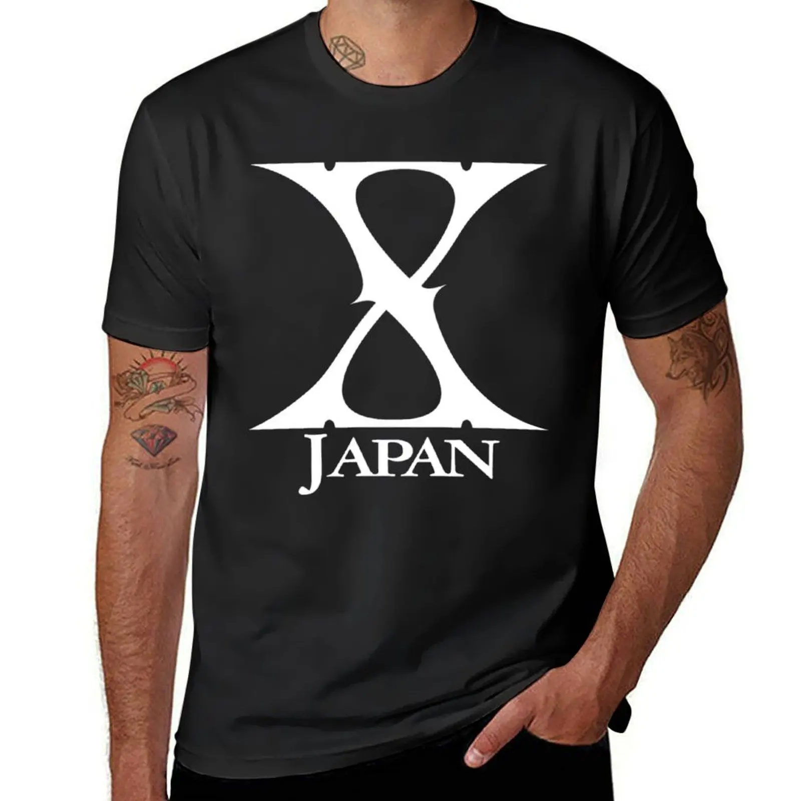 

X Japan White on Black T-Shirt oversized vintage clothes summer top fruit of the loom mens t shirts